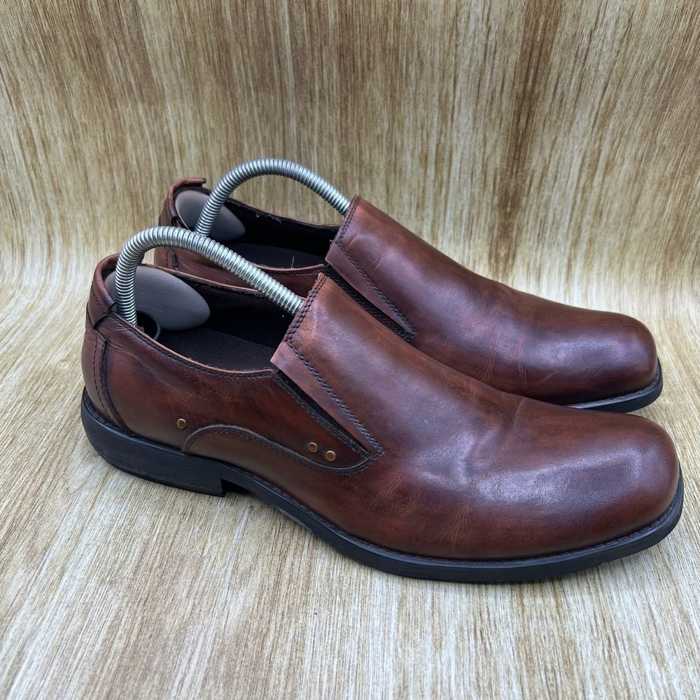 Bed Stu Astin Loafers Men's Size 8.5 Brown Leather Rivet Detail Casual Shoes